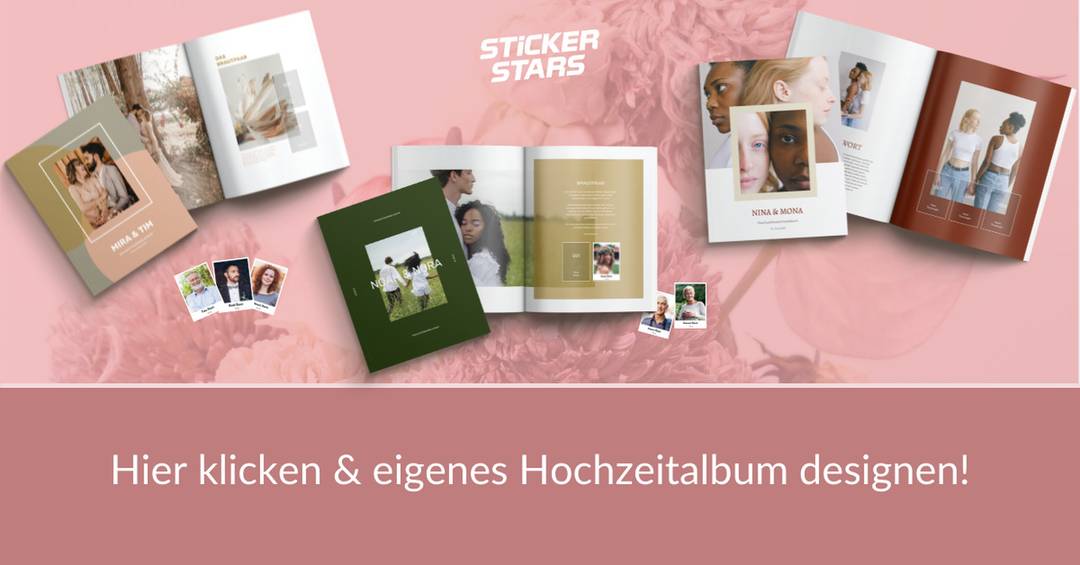 Ein Stickeralbum zur Hochzeit ist ein super Hochzeitsgeschenk von Trauzeugen