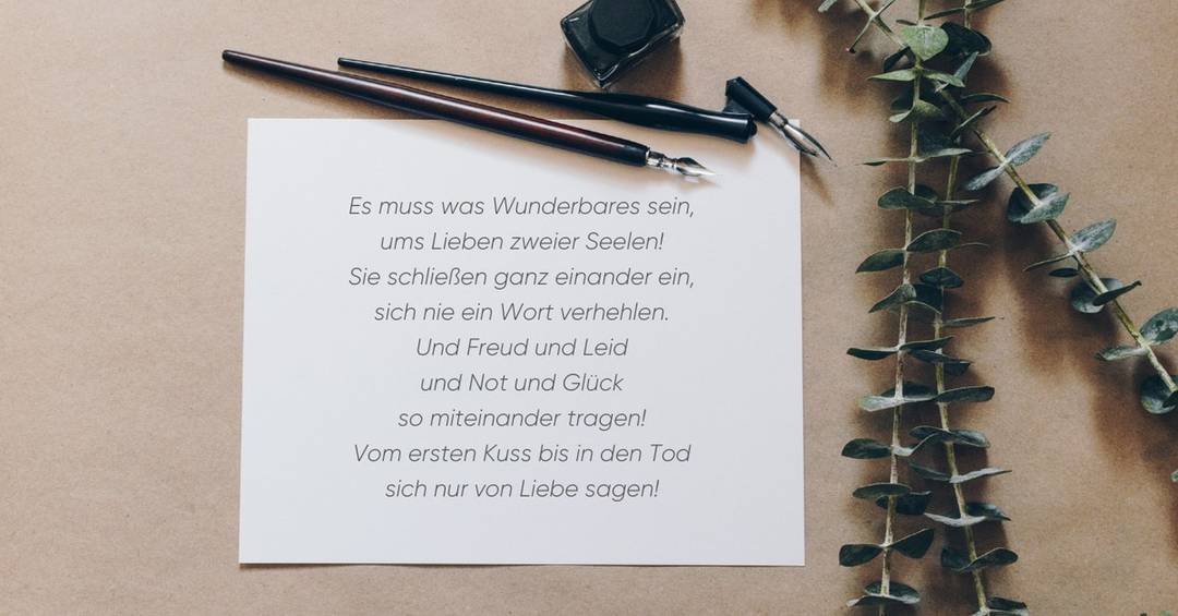 Glückwünsche zur Hochzeit: Gedicht.