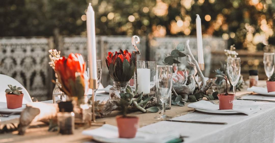 Blumen als Hochzeitsdekoration.