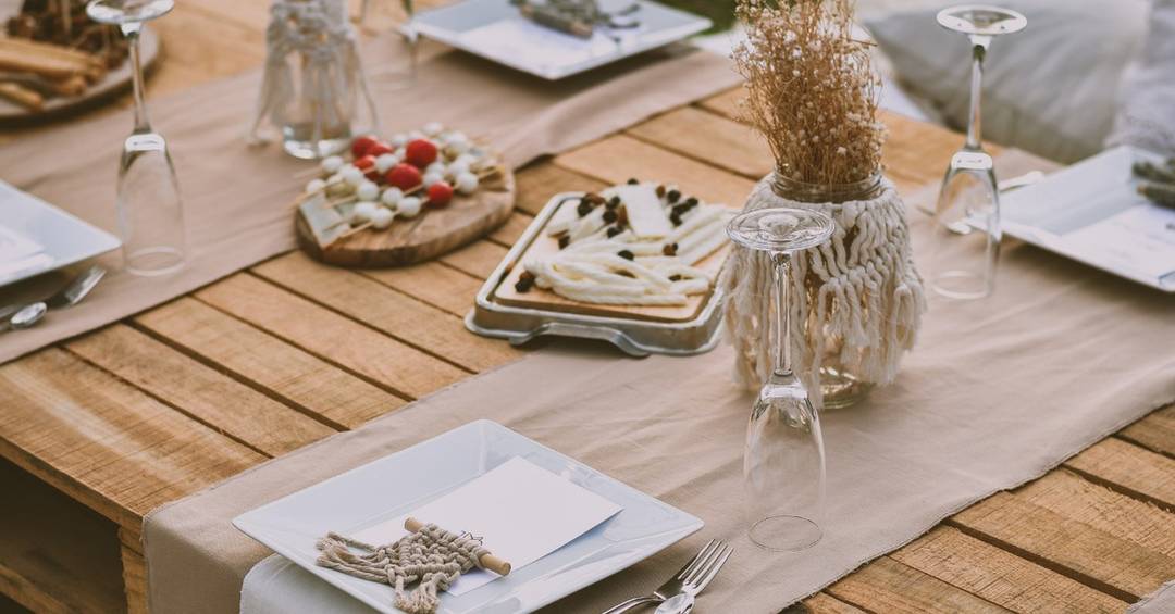 Makramee als Hochzeitsdekoration.