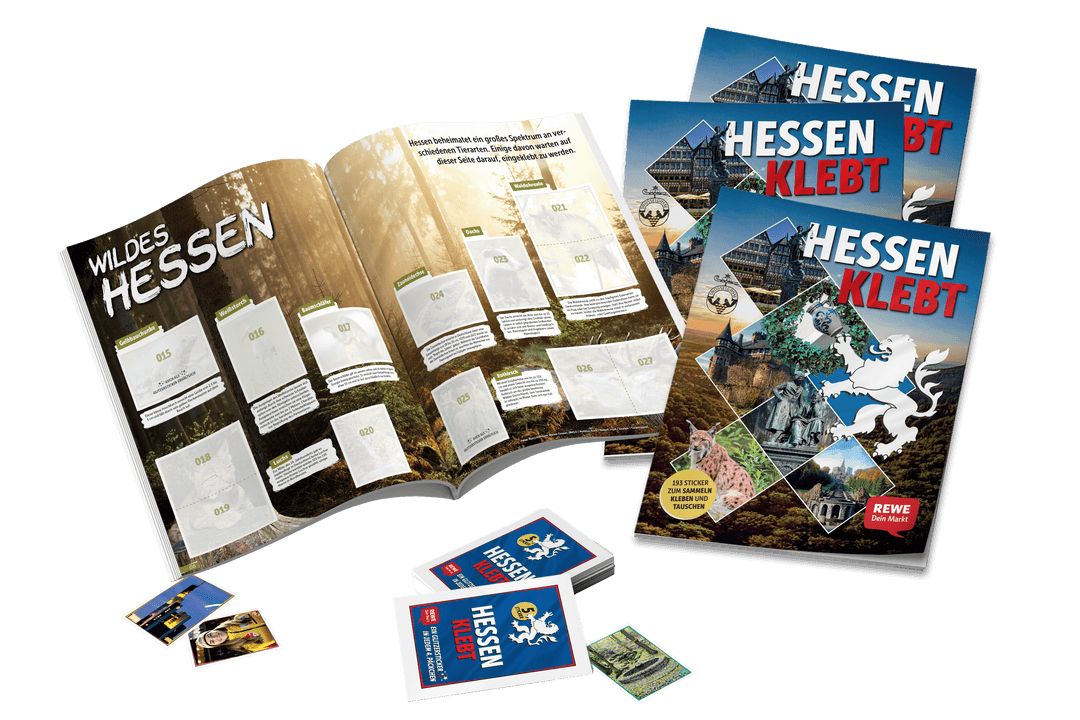 Sammelalbum und Sticker "Hessen klebt"